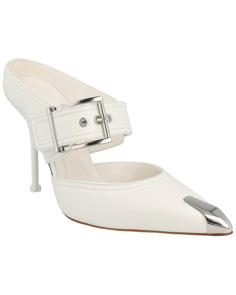 Alexander McQueen Buckle Leather Mule 1