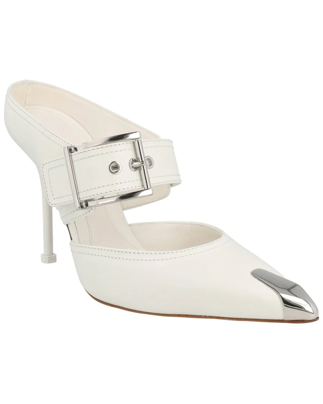 Alexander McQueen Buckle Leather Mule - 1