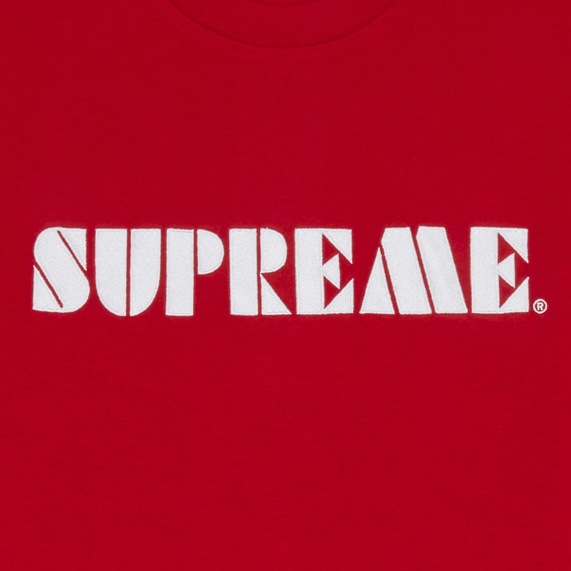 Supreme Stencil Embroidered Short-Sleeve Top 'Red' - 2