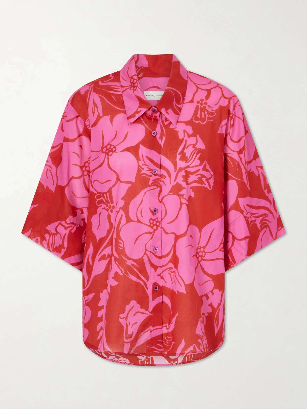 Floral-print Cotton-voile Shirt - 1