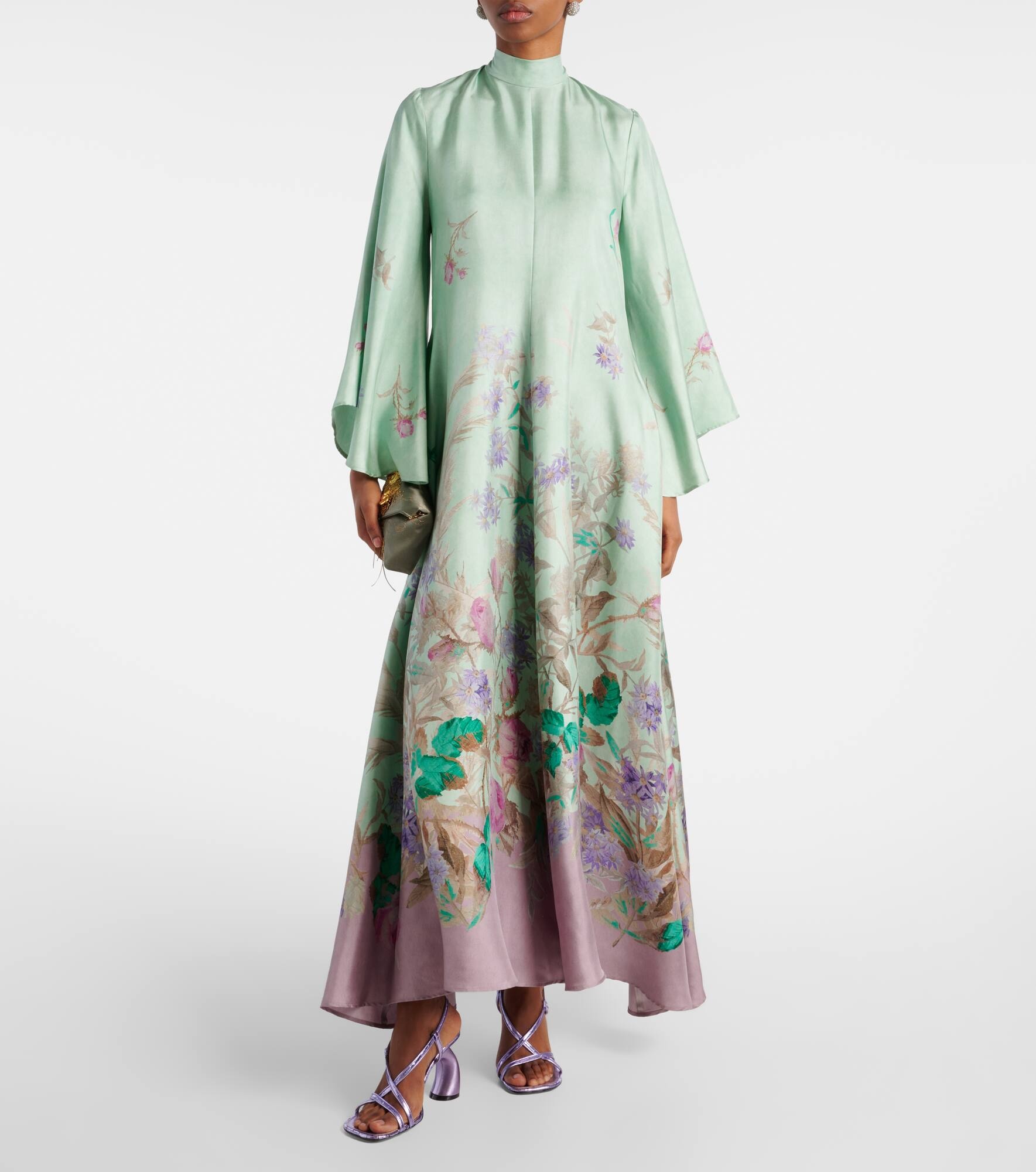 Magnifico floral silk twill maxi dress - 6