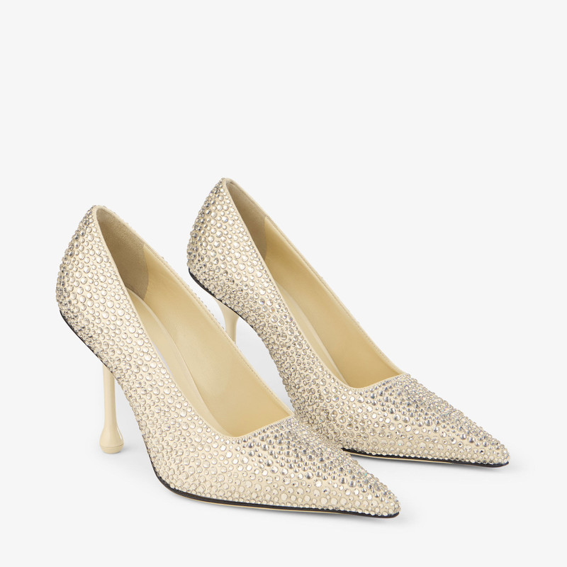 Ixia 95 Yellow Buttermilk Satin Rhinestones Pumps 3