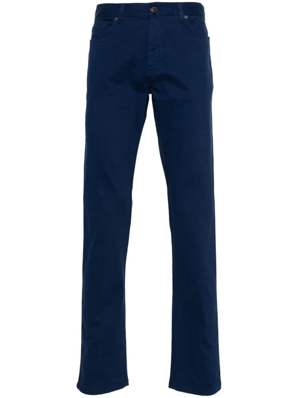 cotton straight-leg trousers - 1