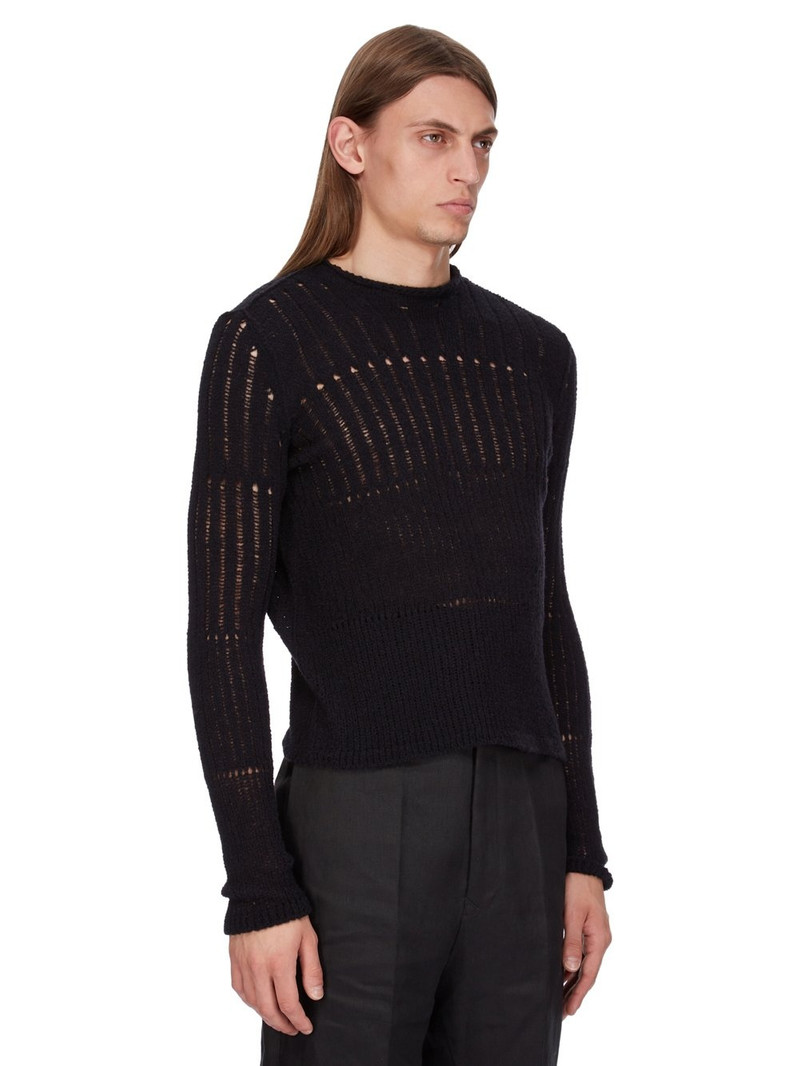Black Hollywood Cropped Biker Round Neck Sweater 2