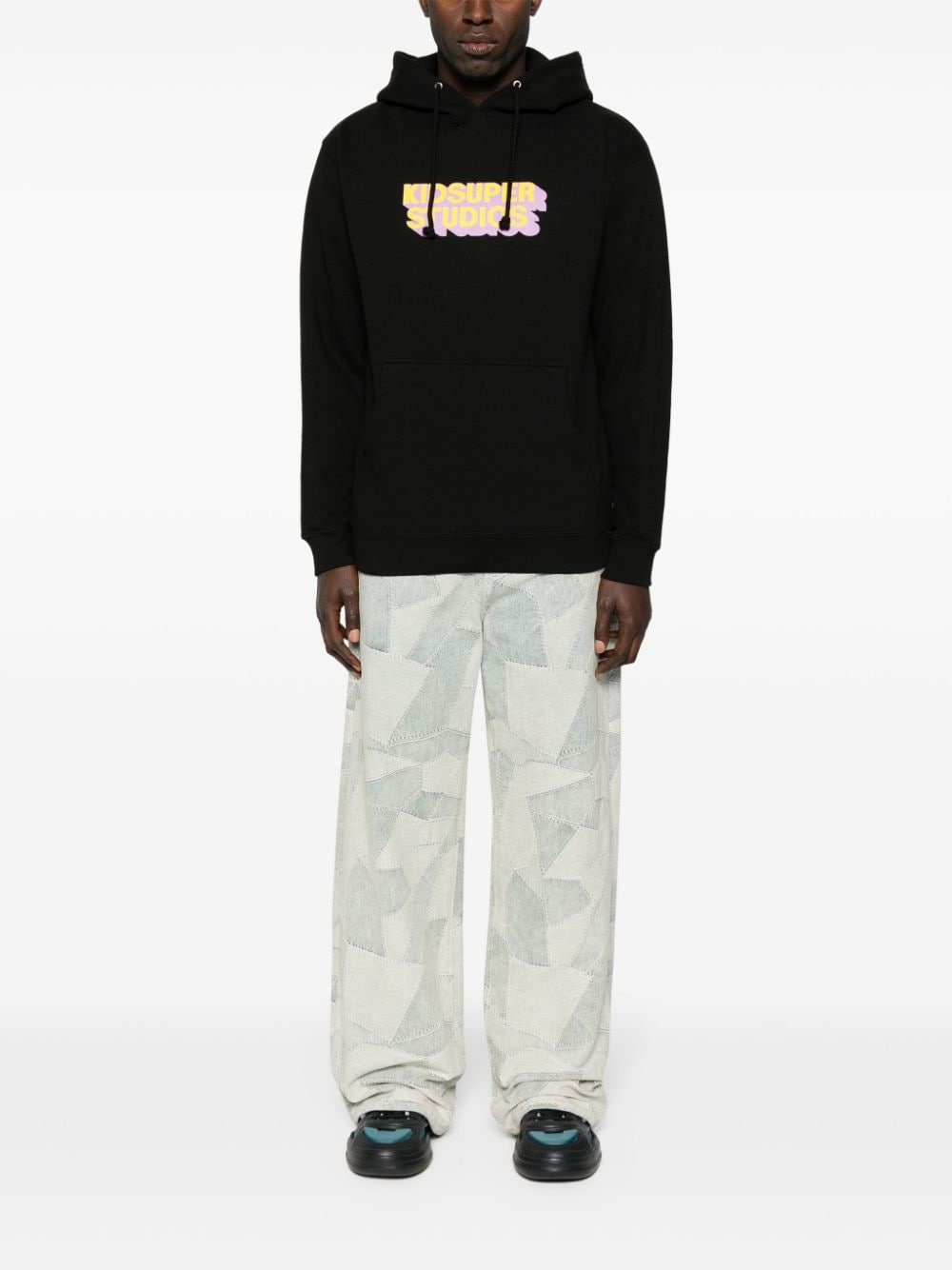 logo-print cotton hoodie - 2
