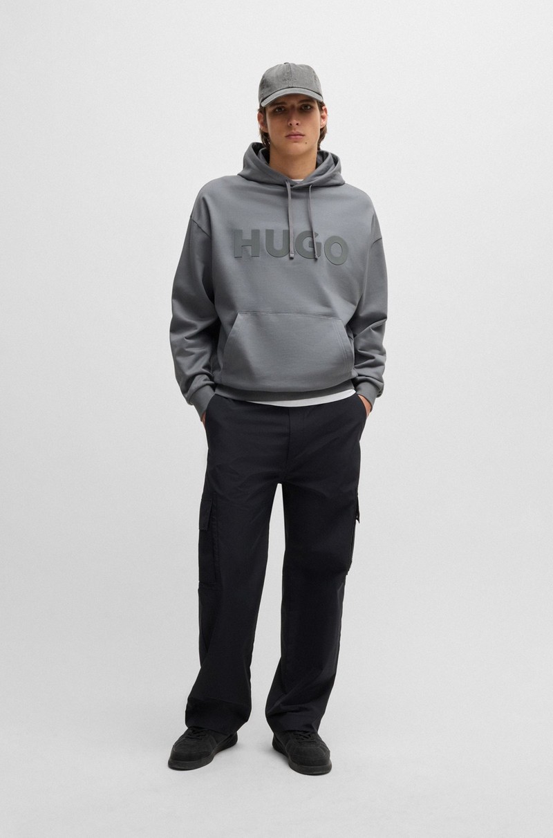 HUGO OVERSIZE-FIT HOODIE IN COTTON TERRY WITH TONAL LOGO outlook