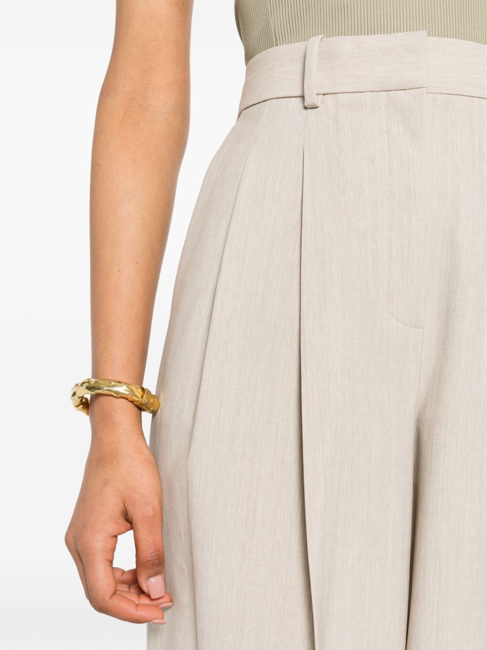 pleated wide trousers - 5
