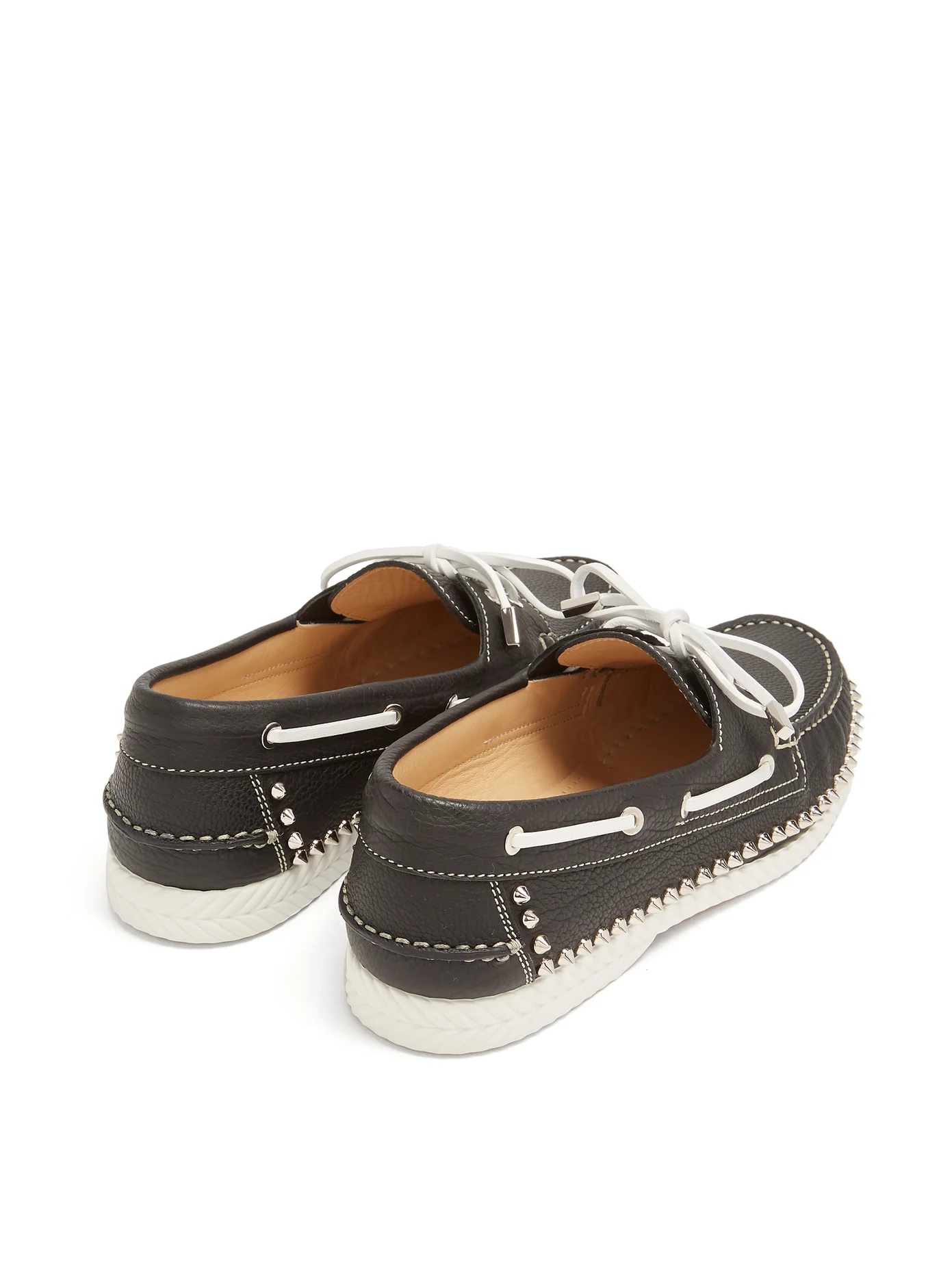 Steckel stud-embellished leather deck shoes - 5