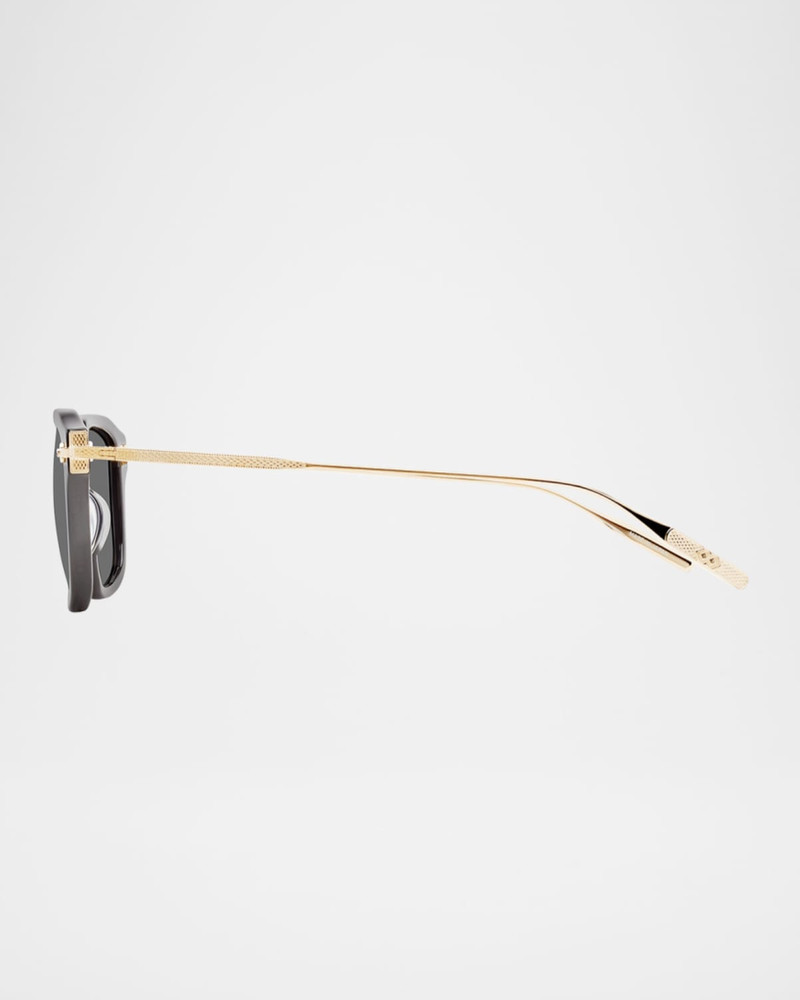BARTON PERREIRA Men's Nolan Acetate & Titanium Rectangular Sunglasses outlook