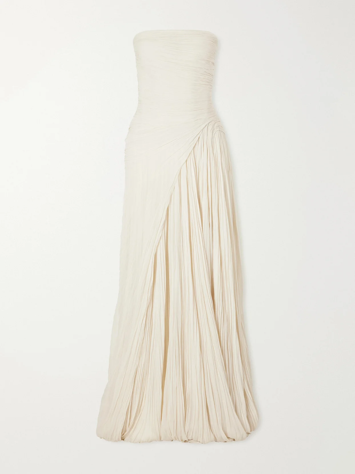 Pleated Crepe De Chine Gown - 1