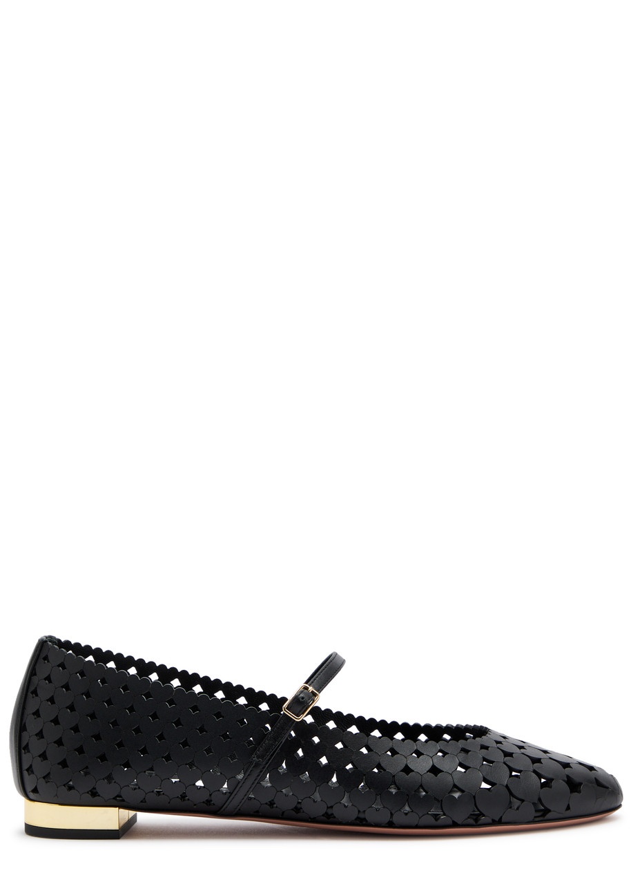 Aquazzura Amourose 10 Laser-cut Leather Flats - 1