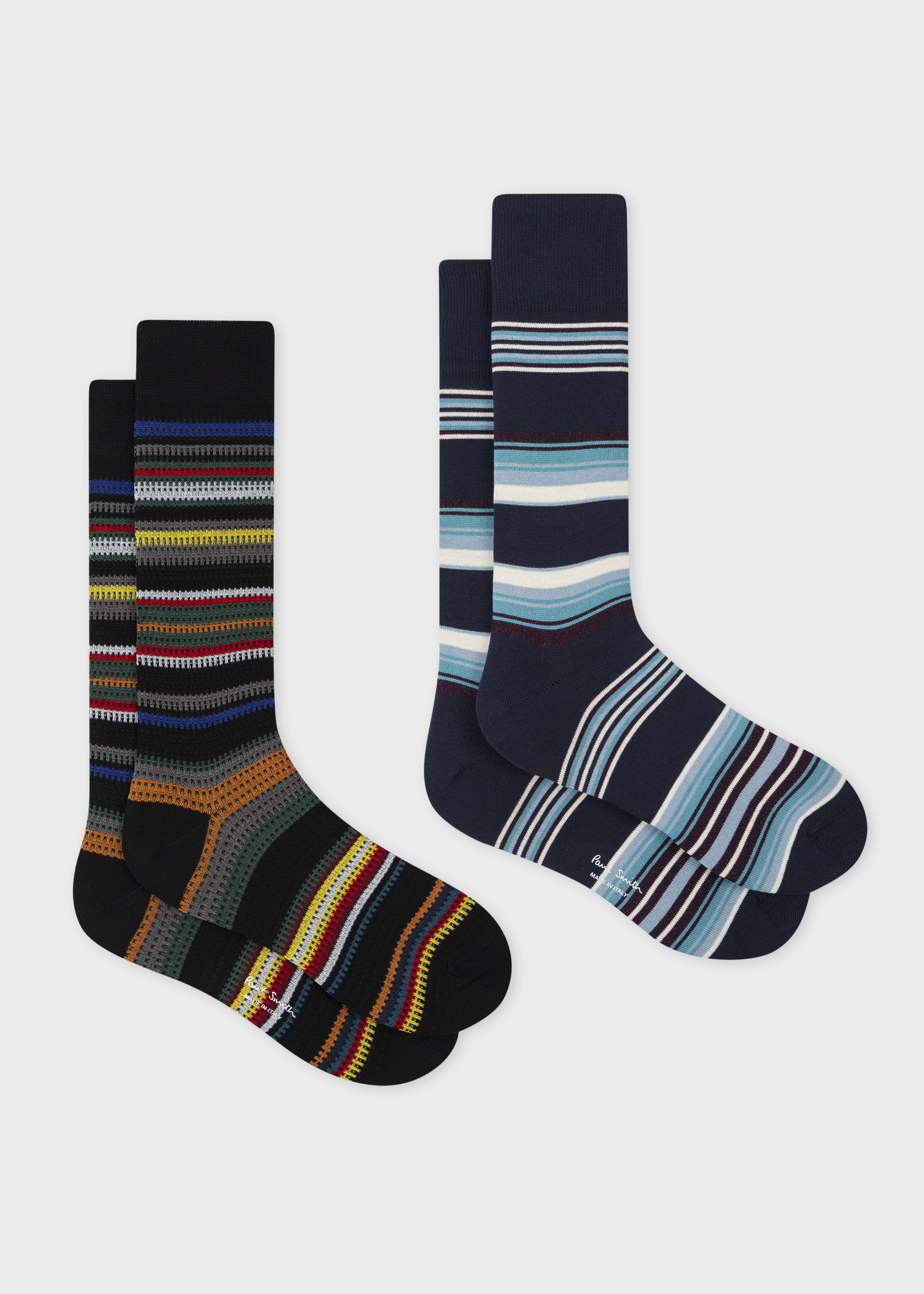 Black and Blue Stripe Socks Two Pack - 1