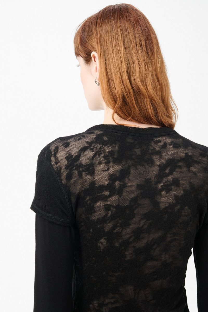Heat Longsleeve Black Flower Jacquard Gauze 5