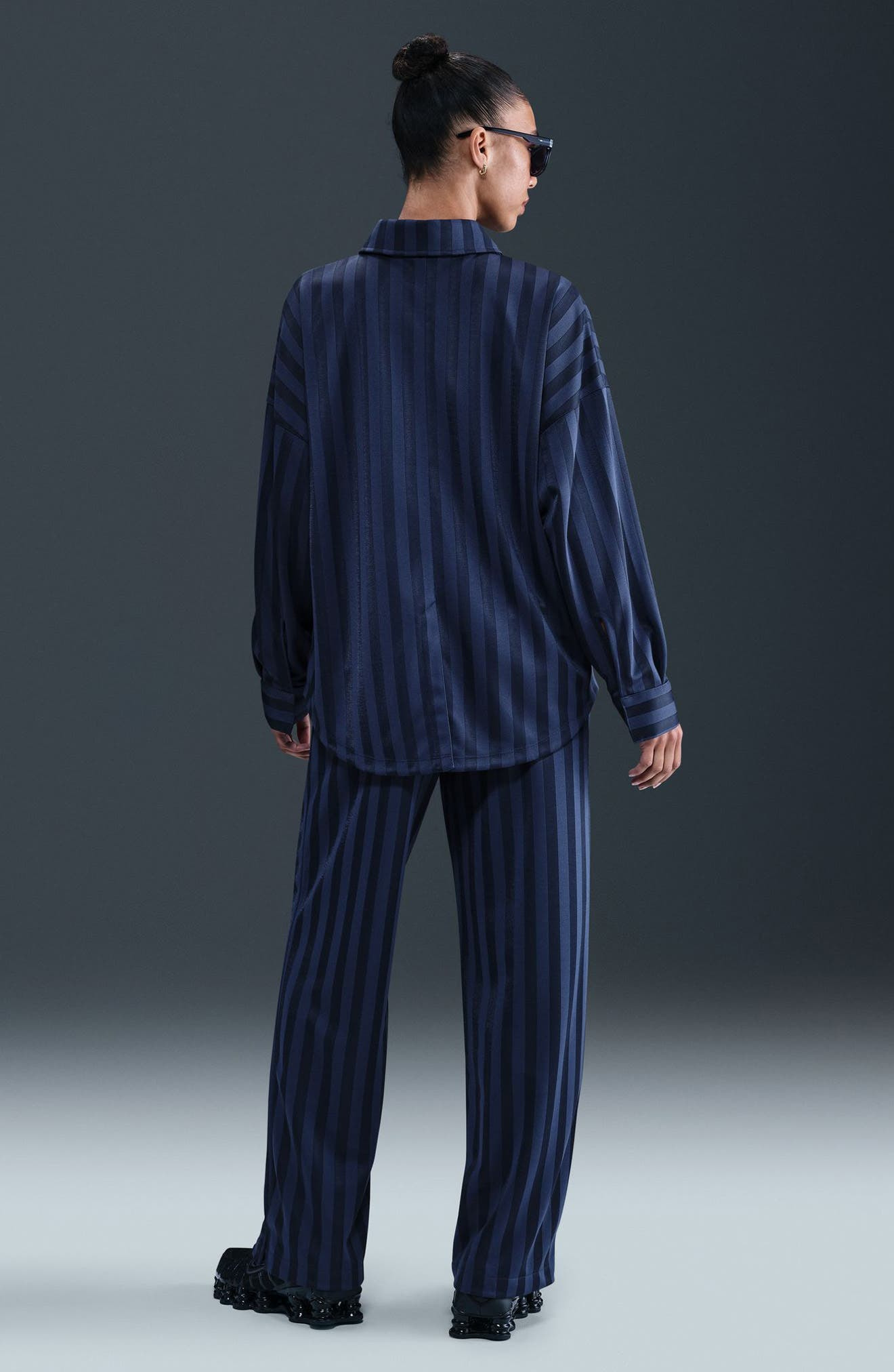Nike Sportswear Stripe Shirt in Midnight Navy/Obsidian at Nordstrom - 8