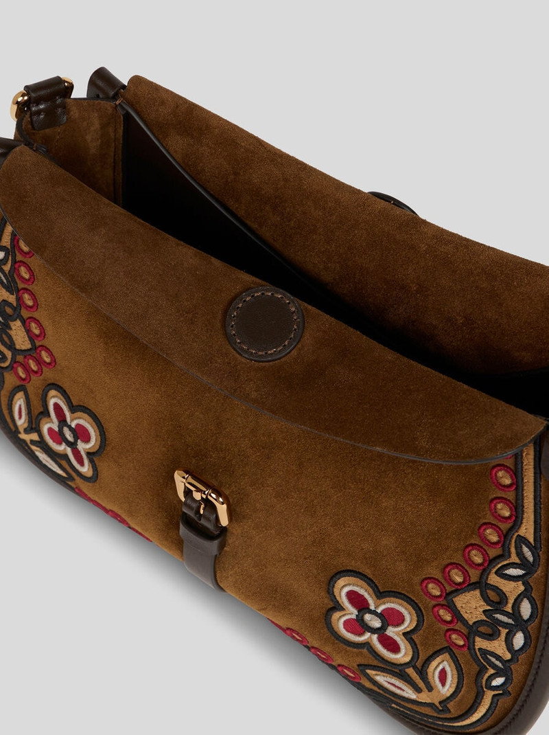 MEDIUM SUEDE PONY BAG WITH EMBROIDERY 4