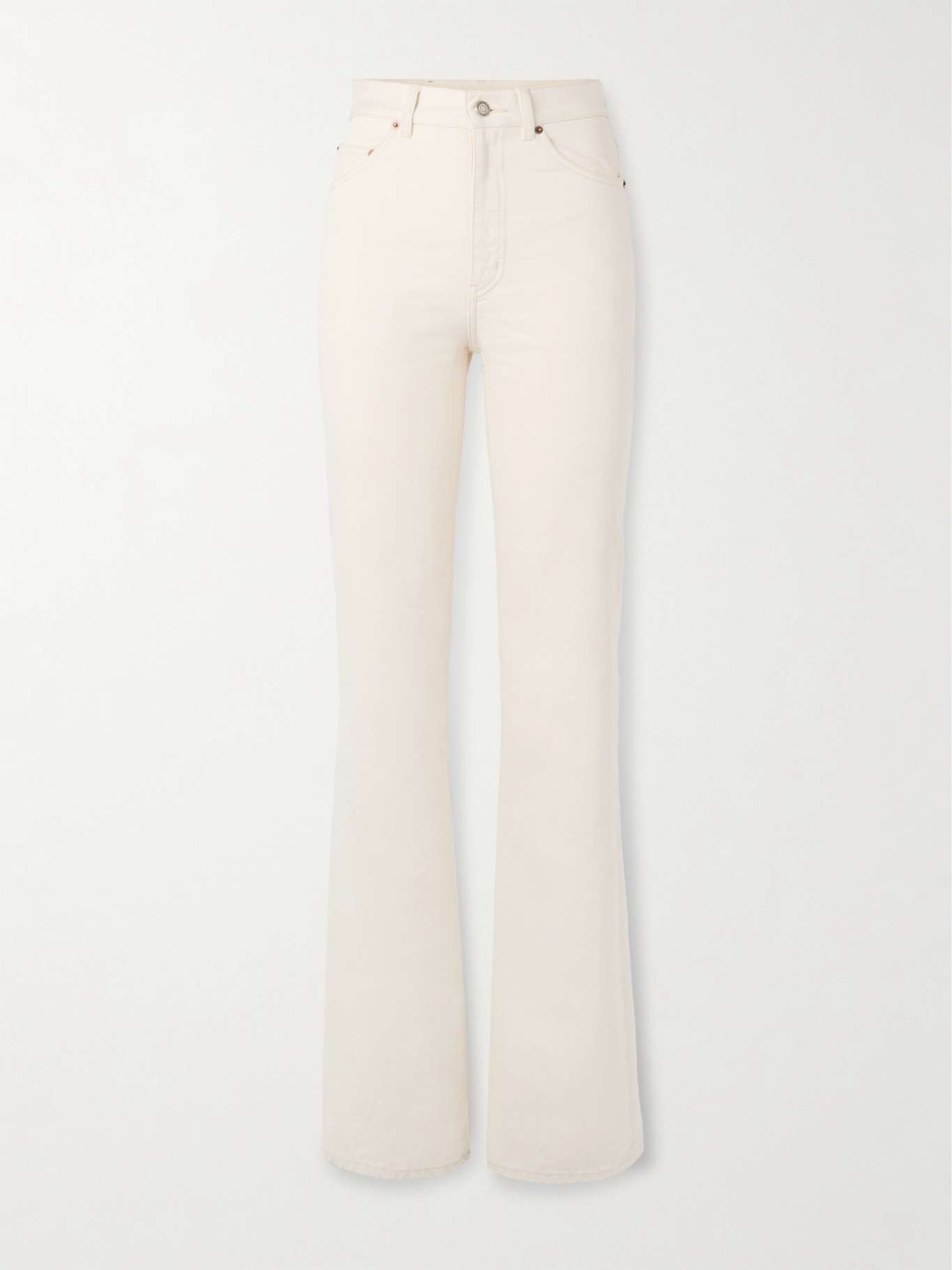 【Saint Laurent】70’S ジーンズ ホワイト SAINT LAURENT High-rise bootcut jeans Off-white | REVERSIBLE
