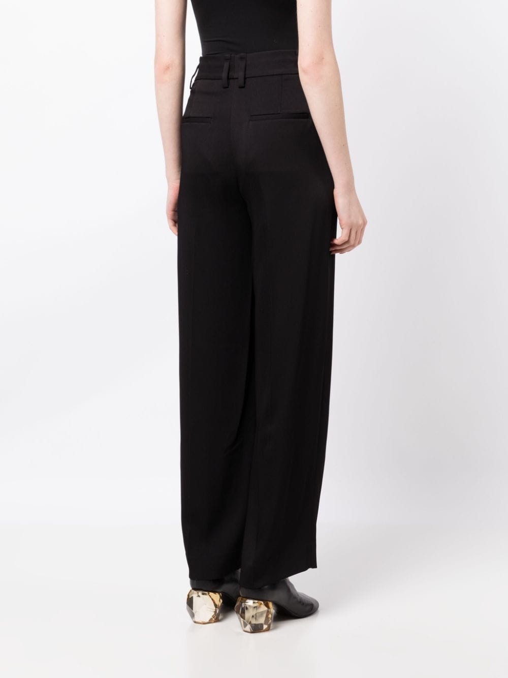 high-waist wide-leg trousers - 4