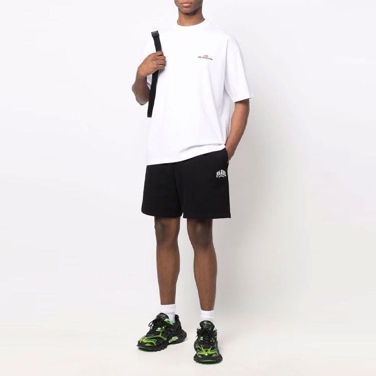 Balenciaga Cities Paris Cotton Sweat Shorts 'Black White' 676137TLVL81070 - 3