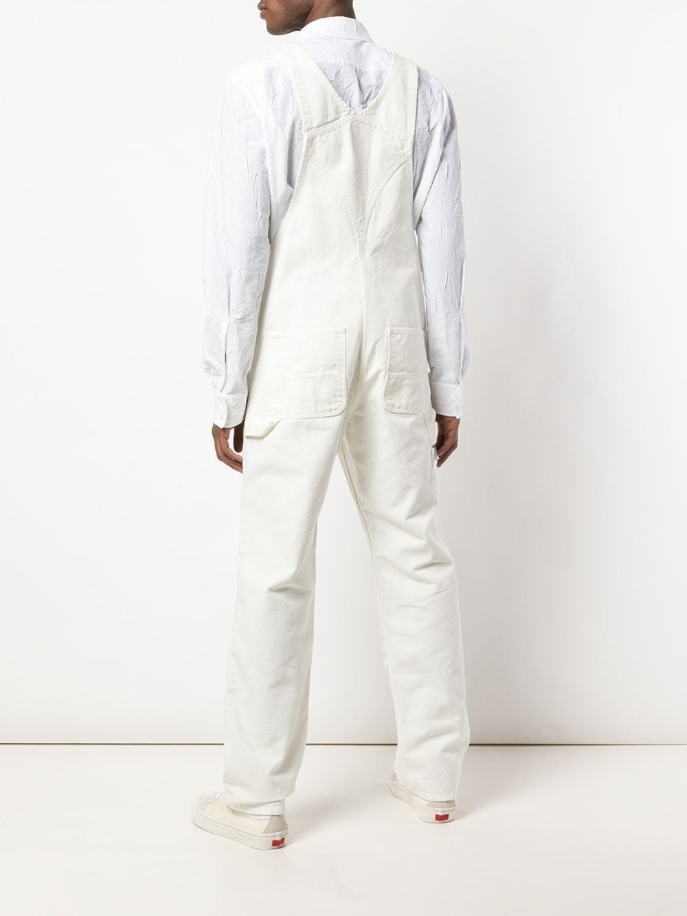 straight-leg denim overalls - 4