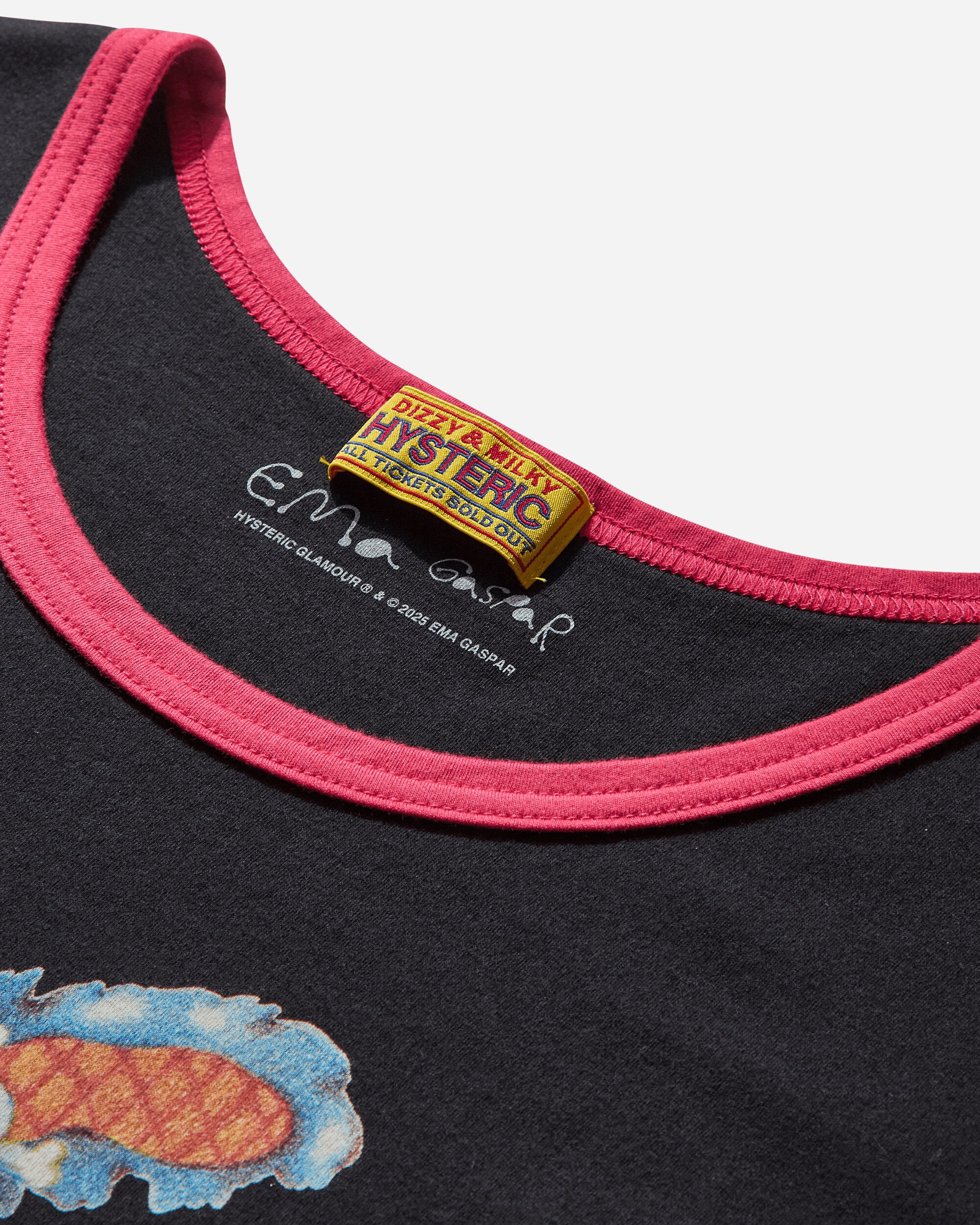 Women's Ema / Lazy Mushroom Tiny T-Shirt Black - 3