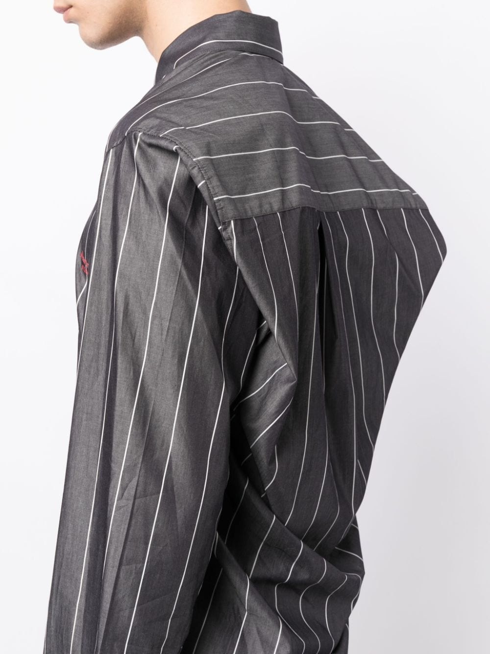 MARTINE ROSE WOVEN PULLED NECK SHIRT "WHITE" - 5