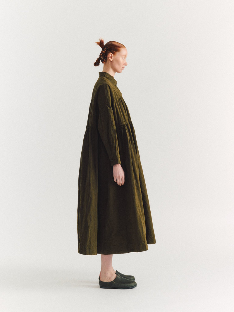 CASEY/CASEY SQUARE LONG SLEEVE DRESS - PAPER COT - GREEN LAKE outlook