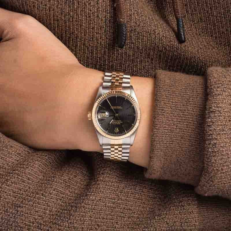 Rolex Datejust 36 Ref 16013 Black Tapestry Dial - 5