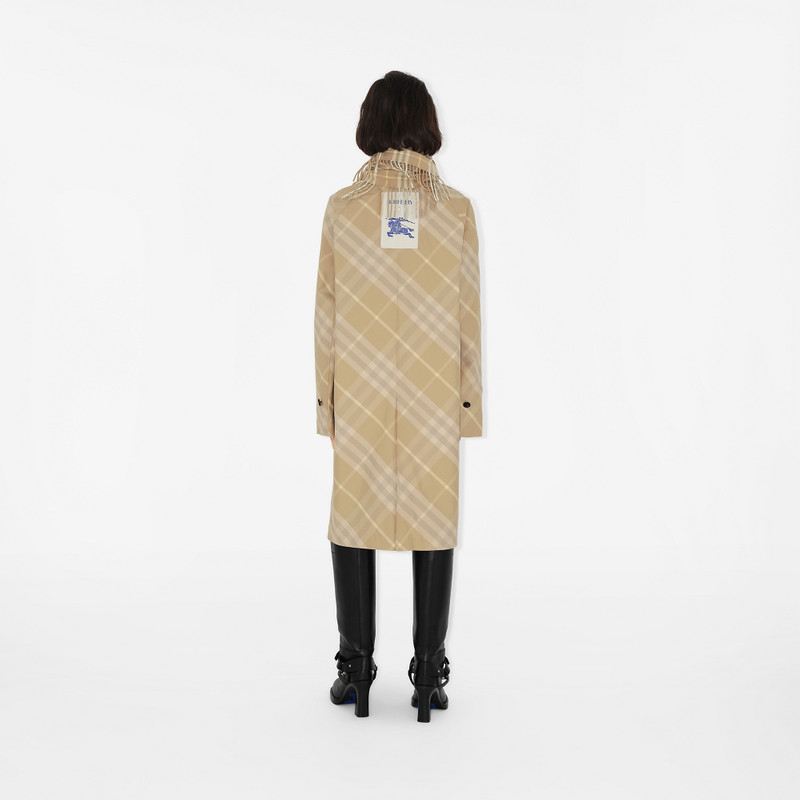 Mid-length Reversible Check Gabardine Car Coat 4