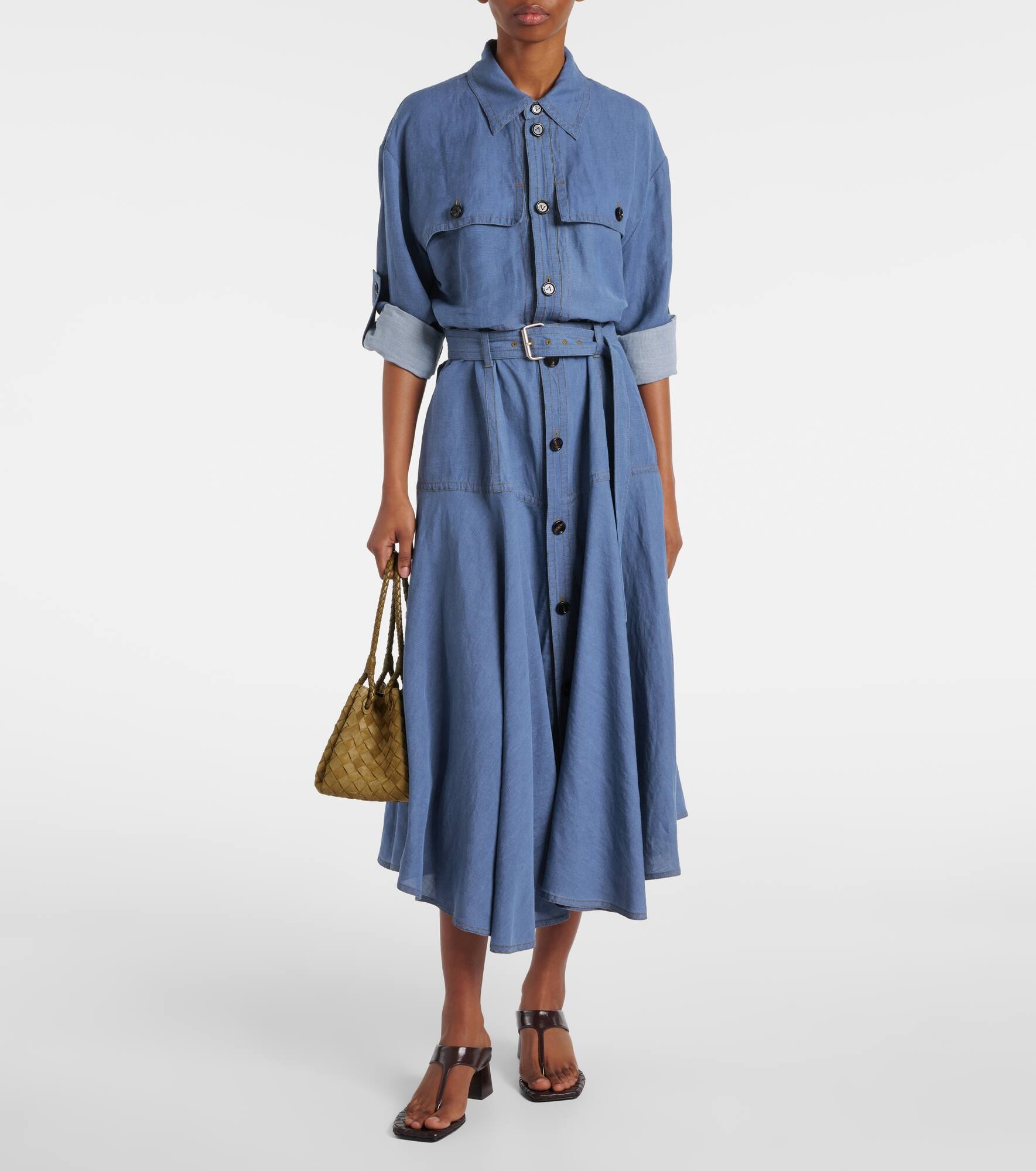 Belted shirt dress - 6