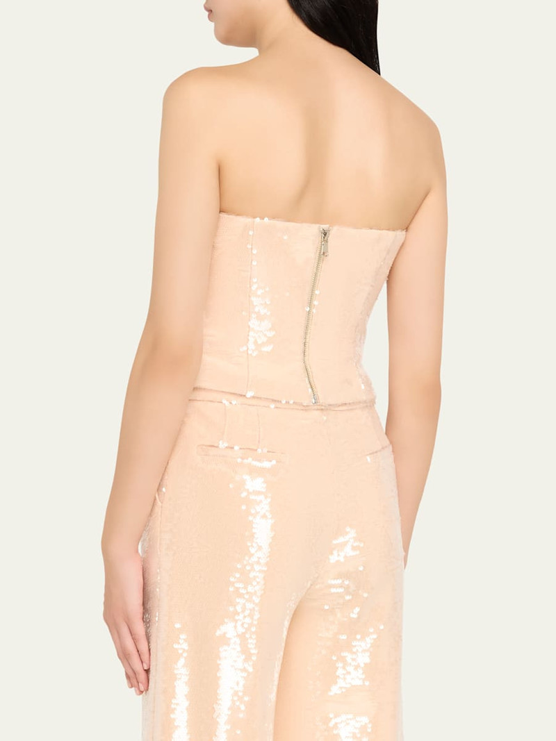 LaQuan Smith Sequin Corset Bustier Top outlook
