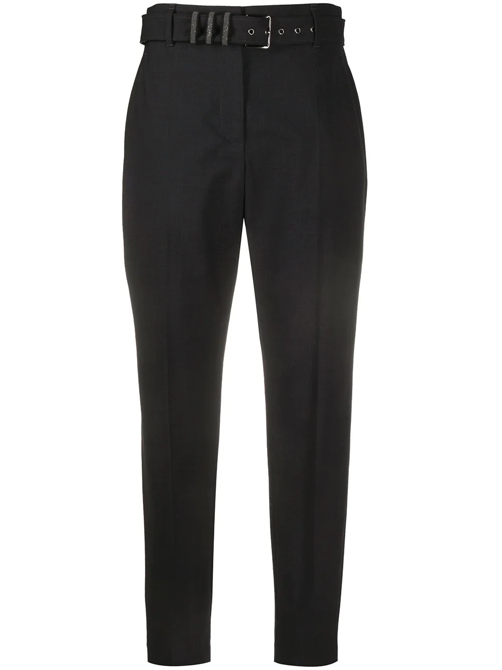 belted straight-leg trousers - 1