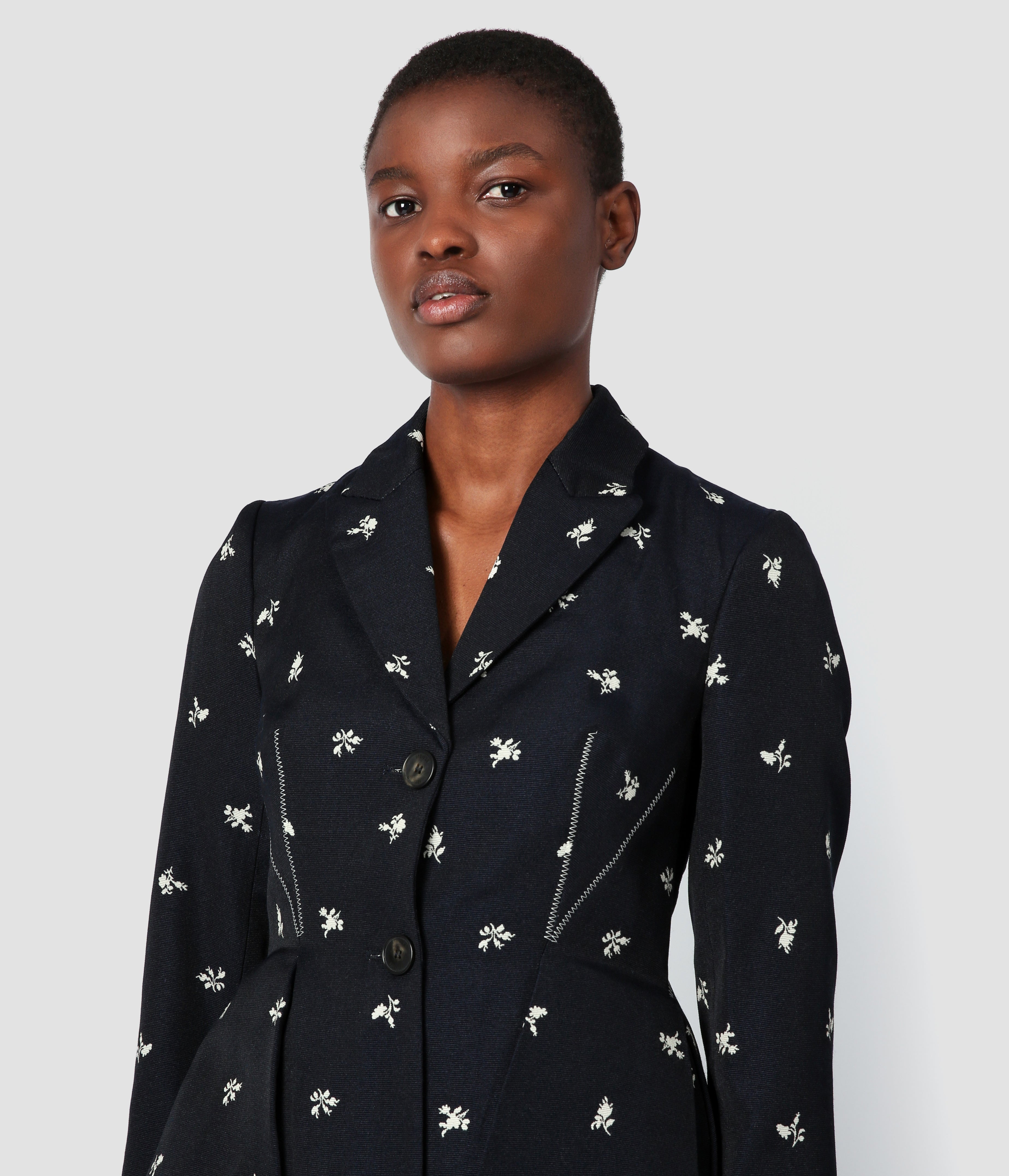 SINGLE BREASTED BLAZER WITH PEPLUM HEM - 5