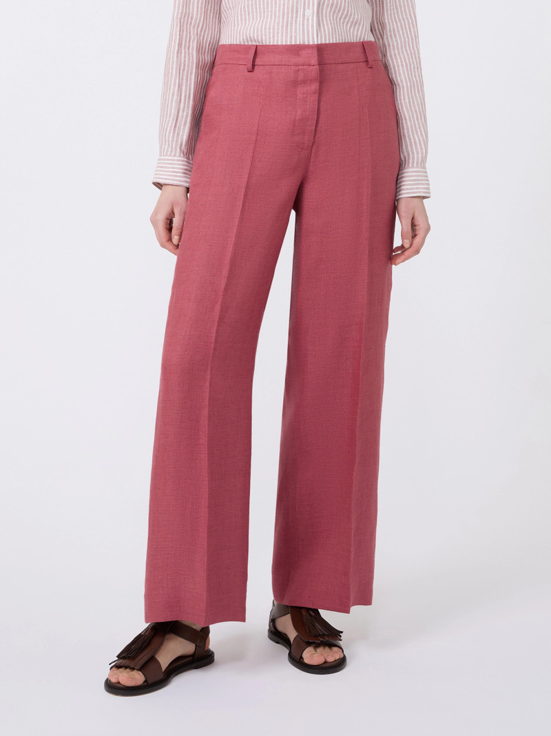 MALIZIA Linen canvas trousers - CHERRY 3
