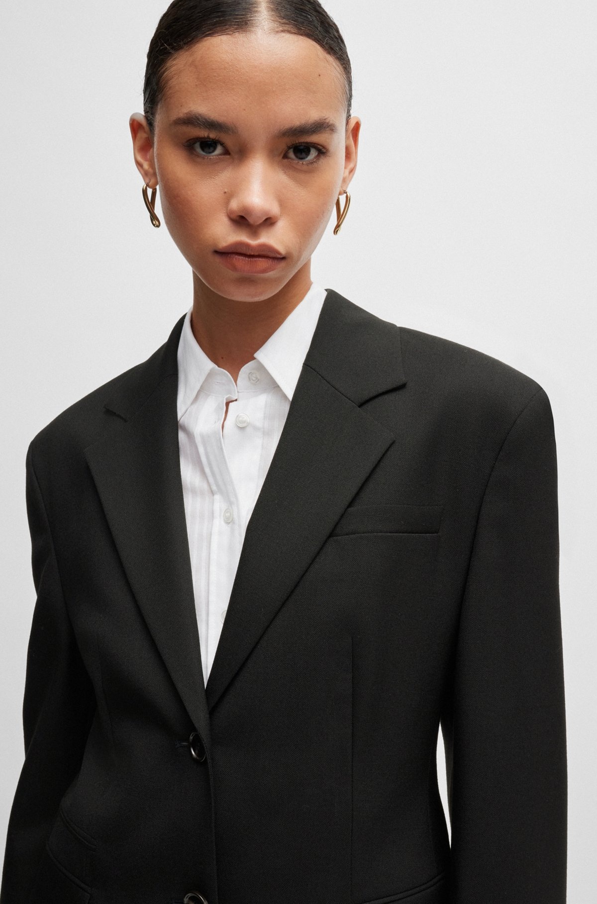 SLIM-FIT JACKET IN WOOL TWILL - 5