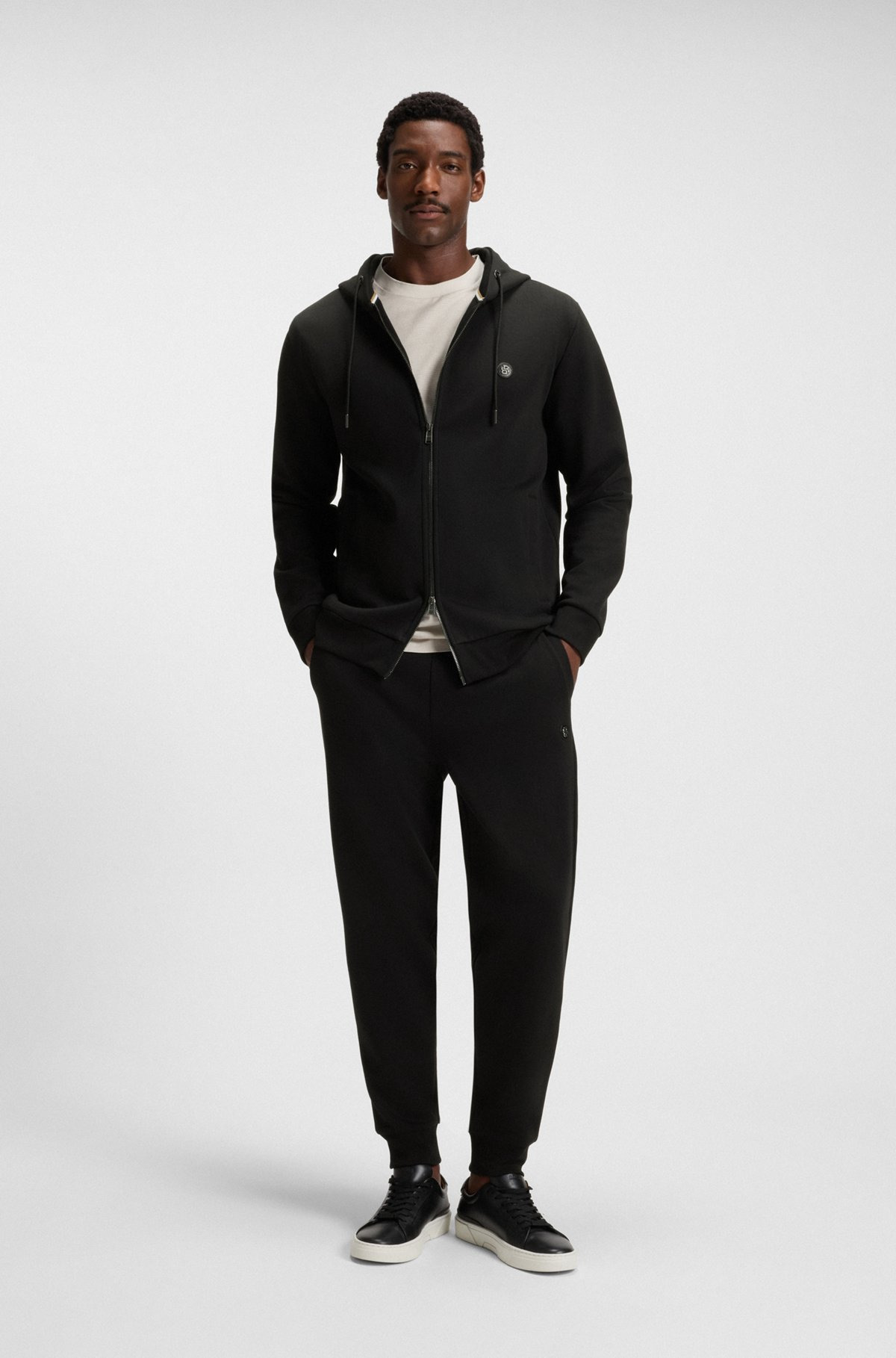 ZIP-UP HOODIE WITH DOUBLE B MONOGRAM - 4