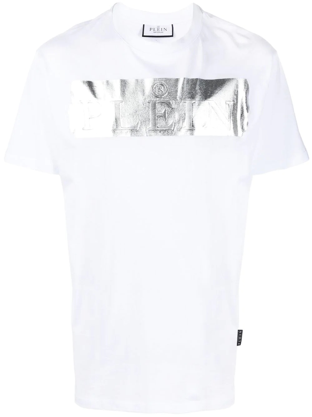 metallic-detail logo T-shirt - 1