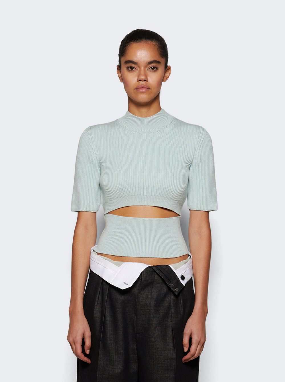 Slit Crop Top Menthe - 2