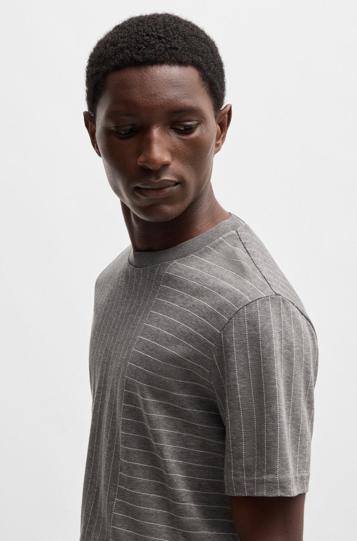 MERCERIZED-COTTON T-SHIRT WITH MIXED STRIPES - 3