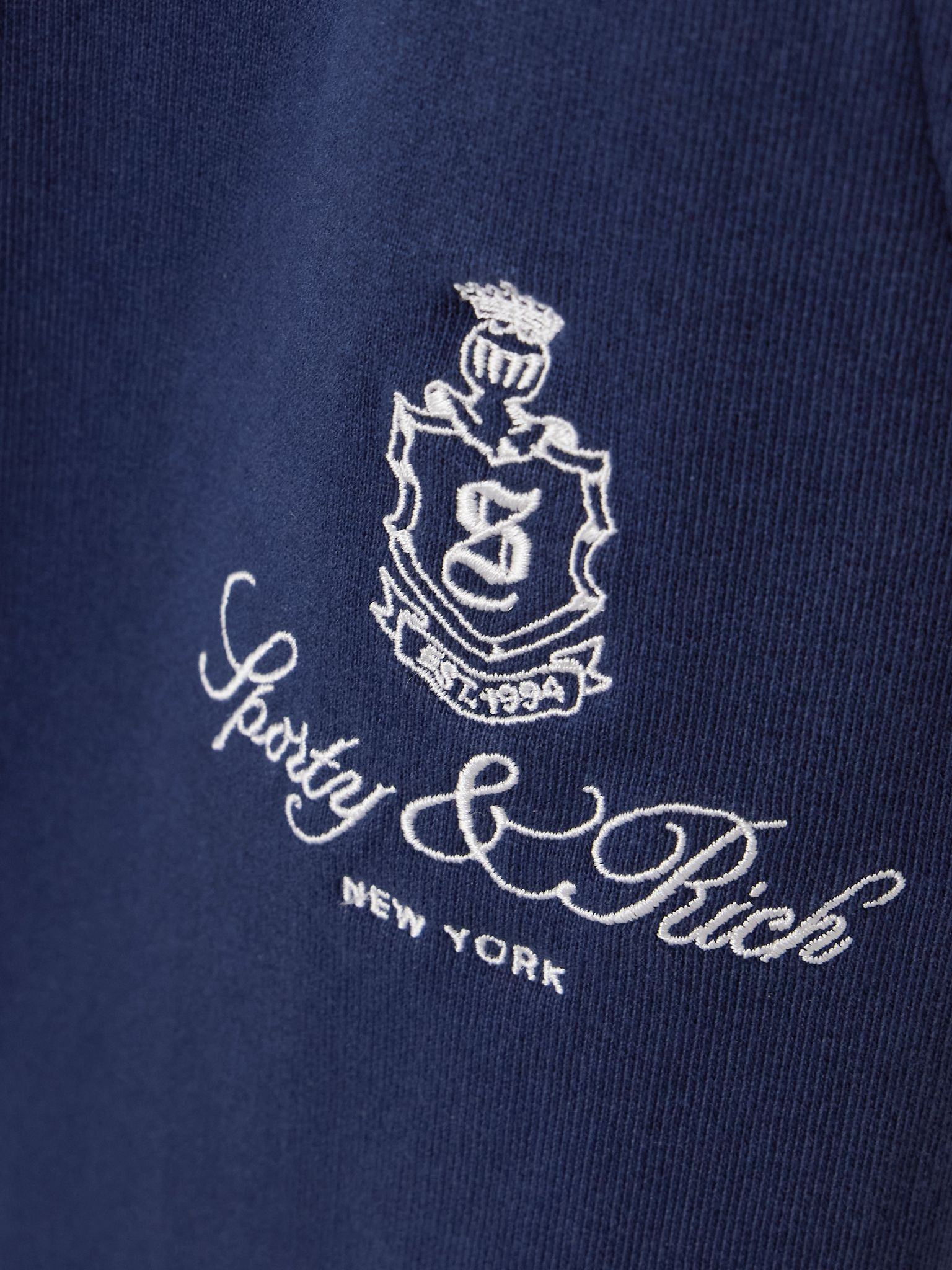Vendome embroidered cotton-jersey track pants Navy - 4