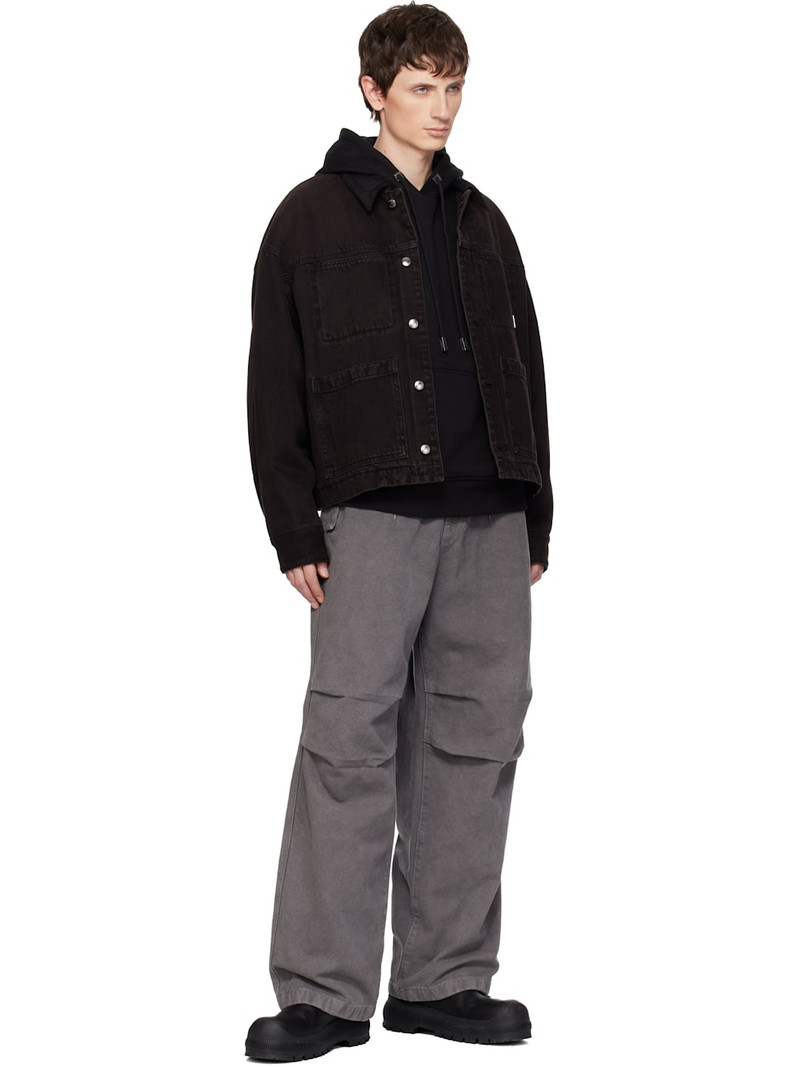 Wooyoungmi Brown Tin Washed Denim Jacket outlook