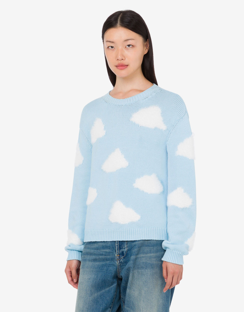 Moschino ARCHIVE CLOUDS ORGANIC COTTON BLEND PULLOVER outlook