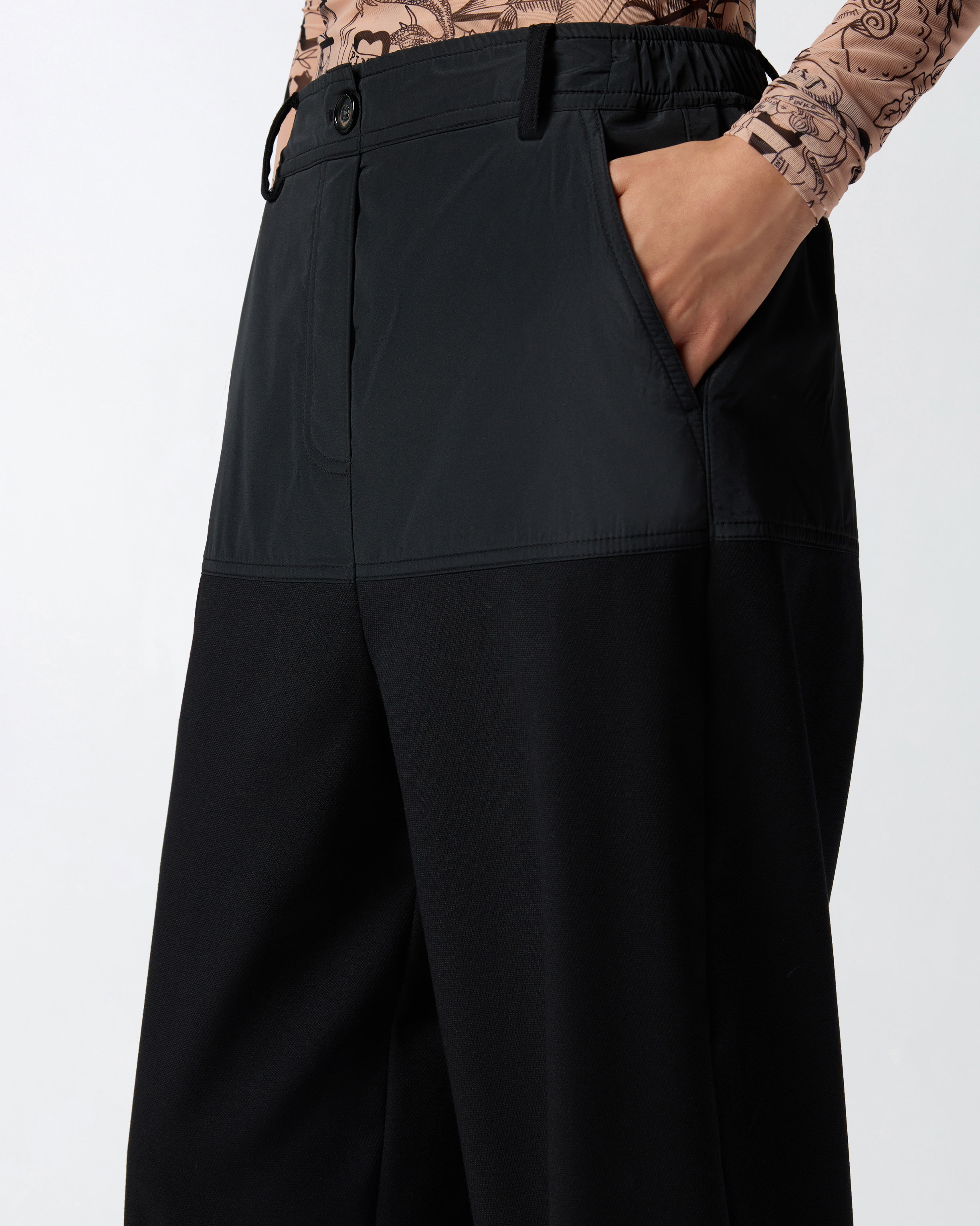 DUAL-FABRIC SKINNY TROUSERS - 5
