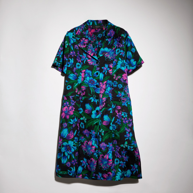 Printed silk jacquard chemisier dress 5