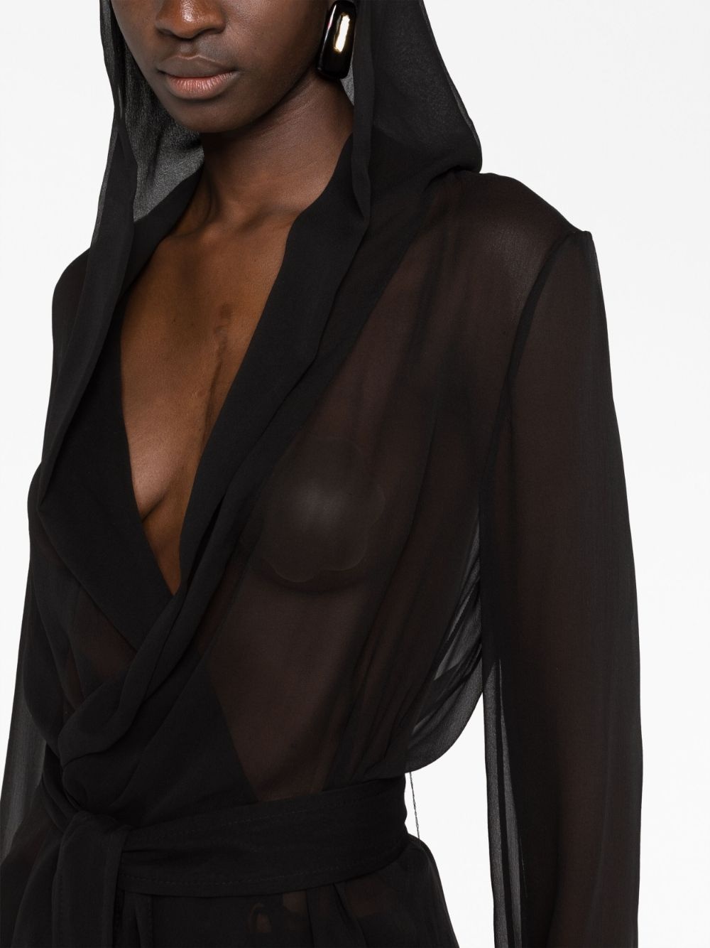semi-sheer long-sleeve top - 3
