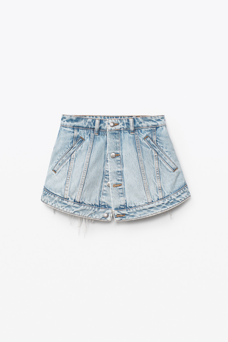 CUTAWAY SKORT IN DENIM 1