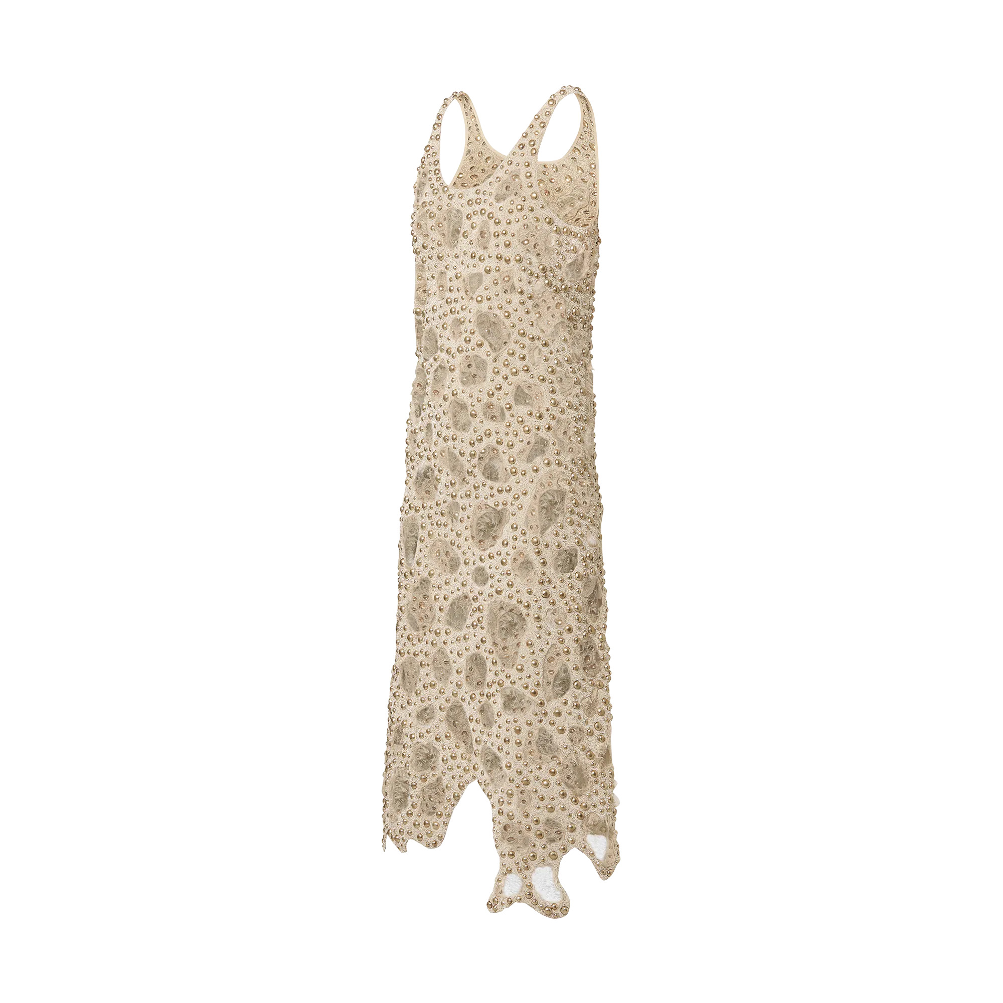 Sheer Detail Beaded Tank Dress - 2