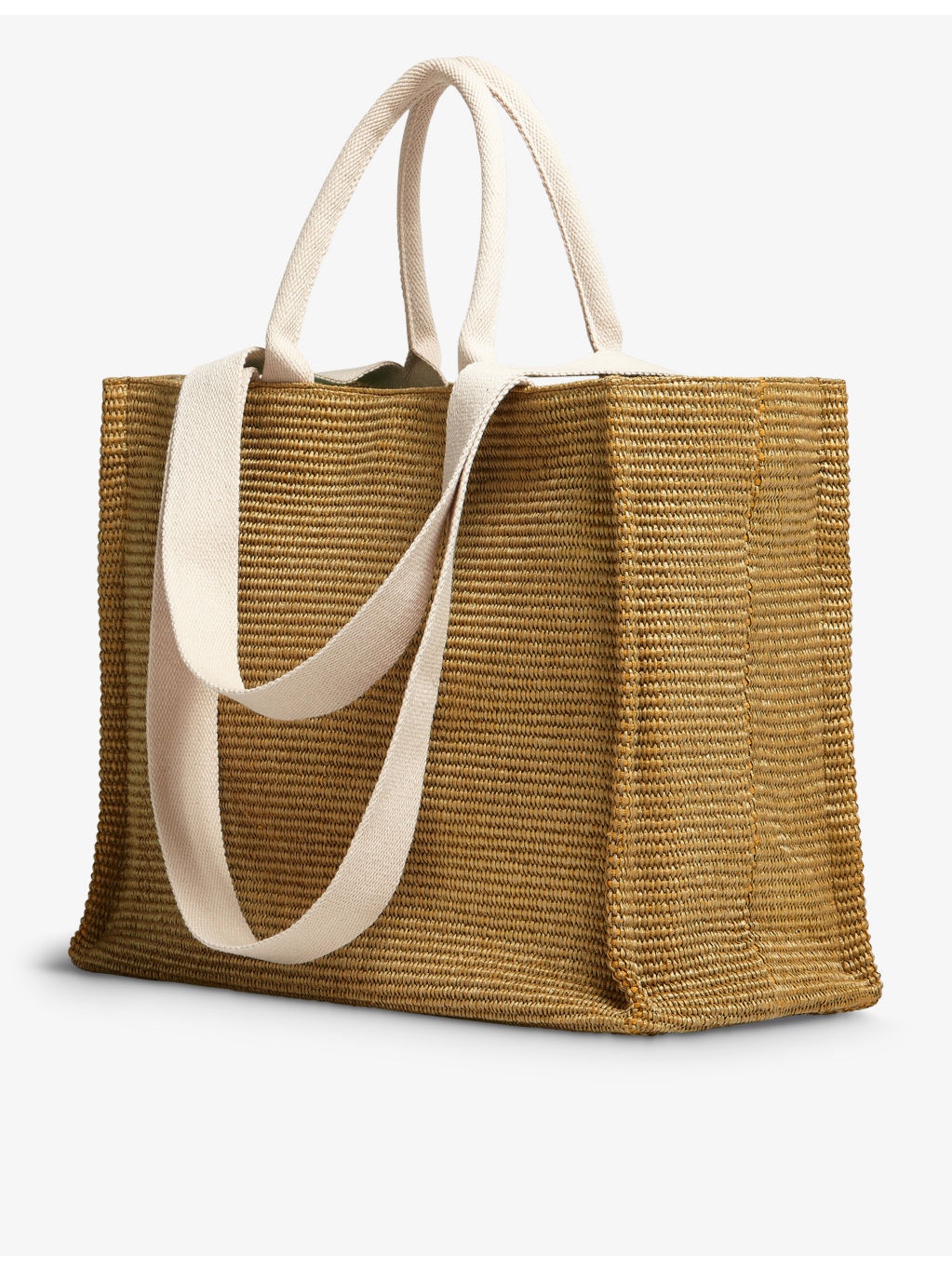 Embroidered-logo woven-raffia tote bag - 4