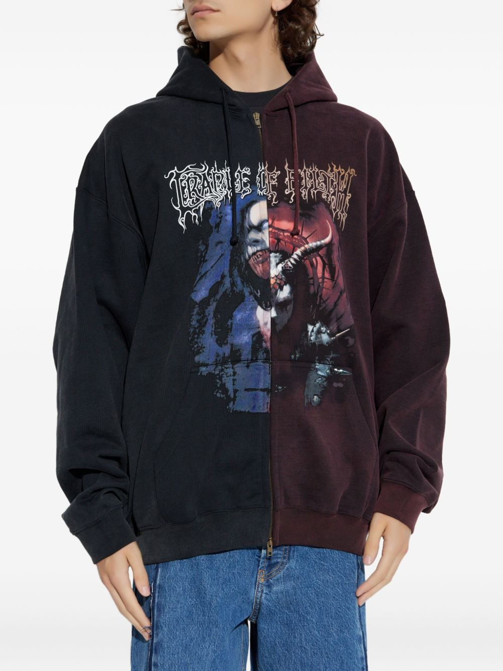 graphic-print zip-up hoodie - 4