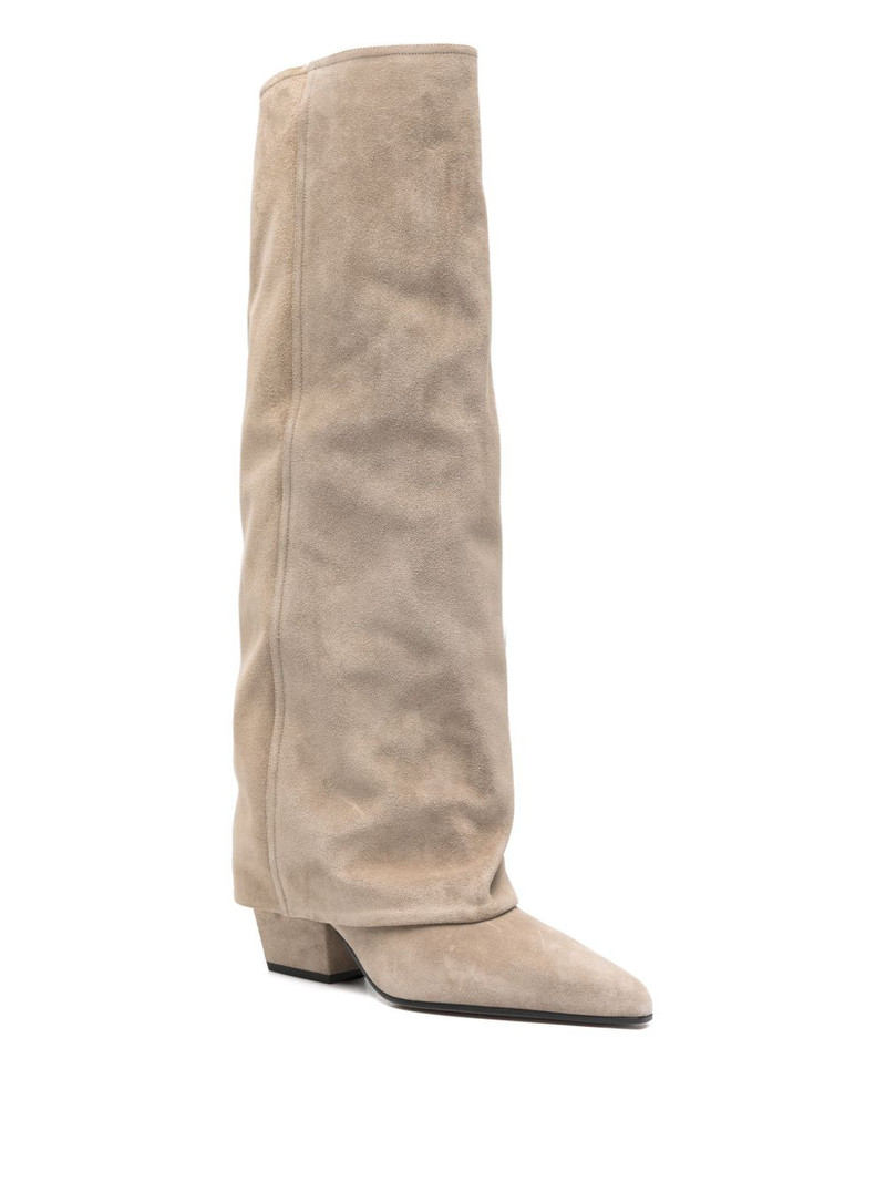 PARIS TEXAS pointed-toe suede boots outlook