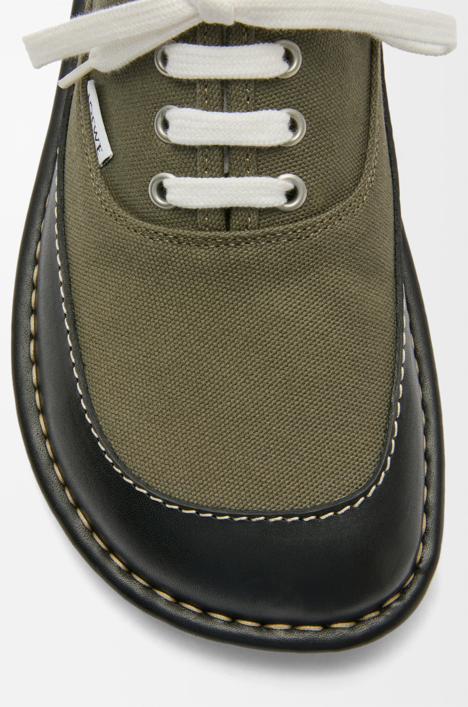 Bay lace-up  in canvas and vegetable-tanned calfskin - 4